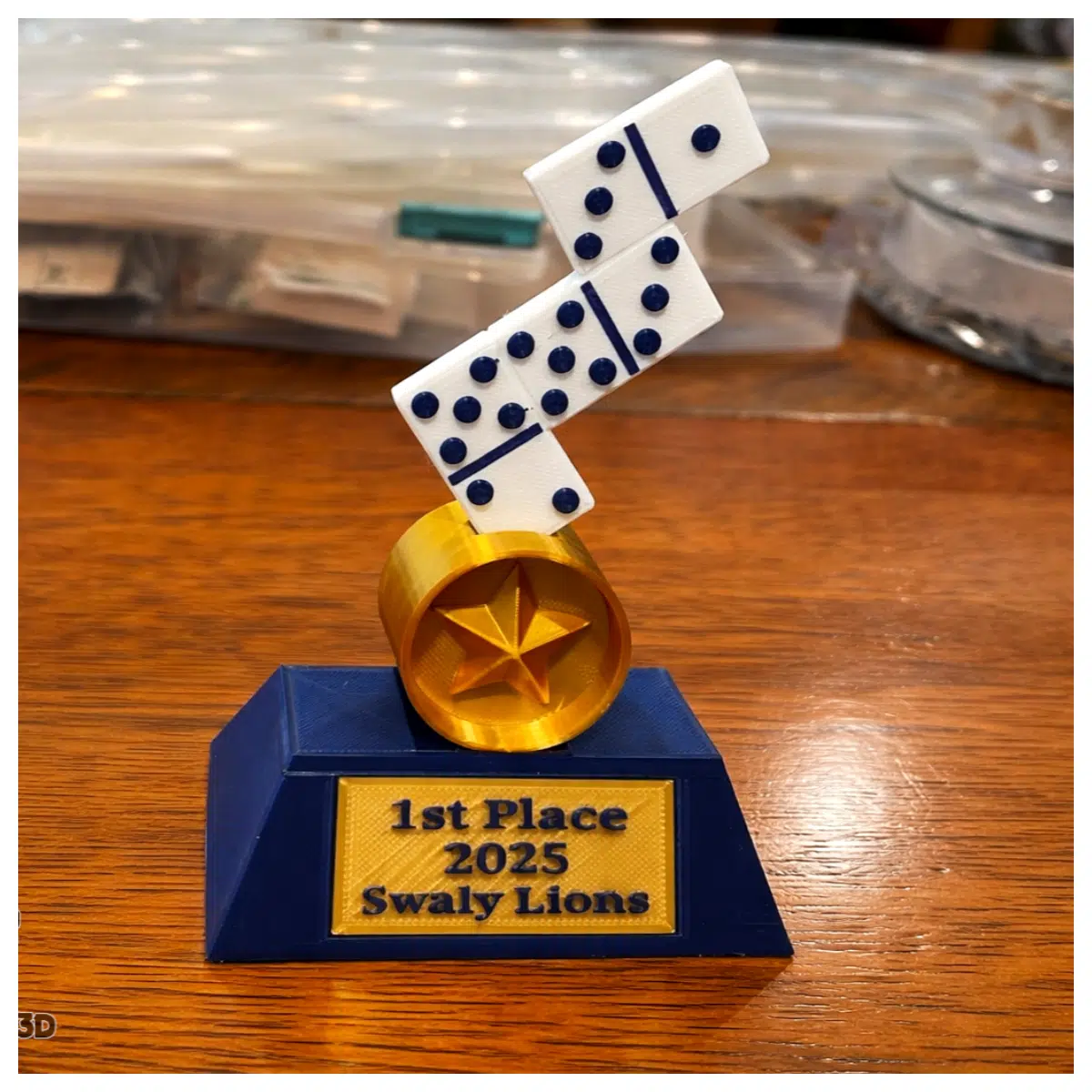 Domino Trophy Table Games Toy Puzzle Kids Education Fun Gift Award Trophy Prize