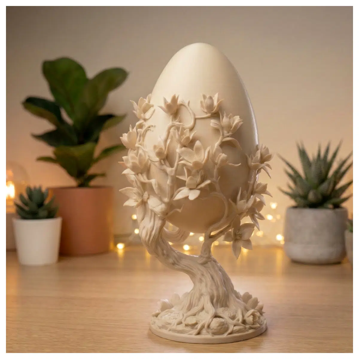 Enchanting Tree Egg Realistic Artificial Tree Ornament Christmas Tree Accessories Festive Decoration Resin Craft Home Decor
