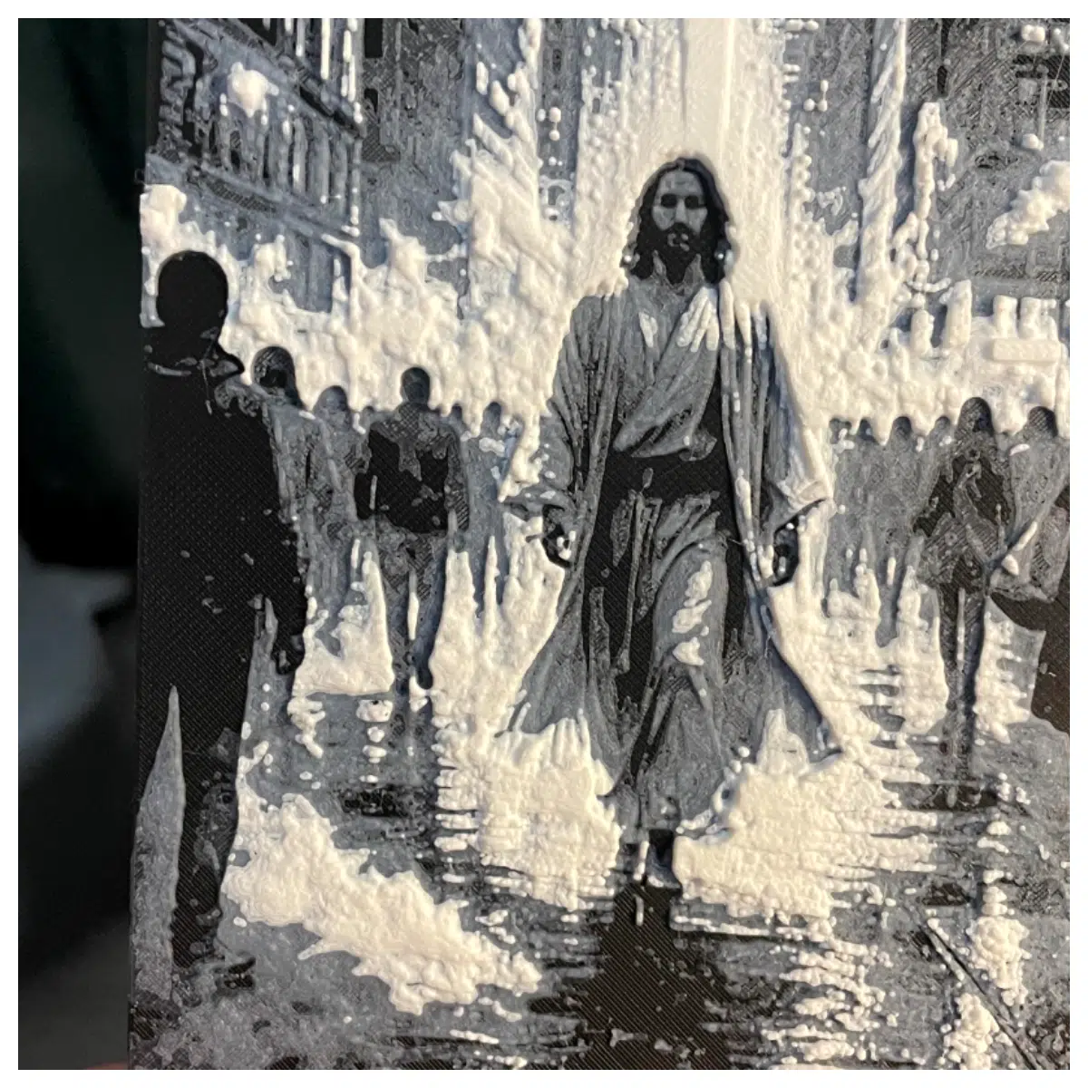 Jesus Walks the City Religious Art Saint Sculptures Christian Decor Prayer Figurines Religious Memorials Enhance Sacred Spaces