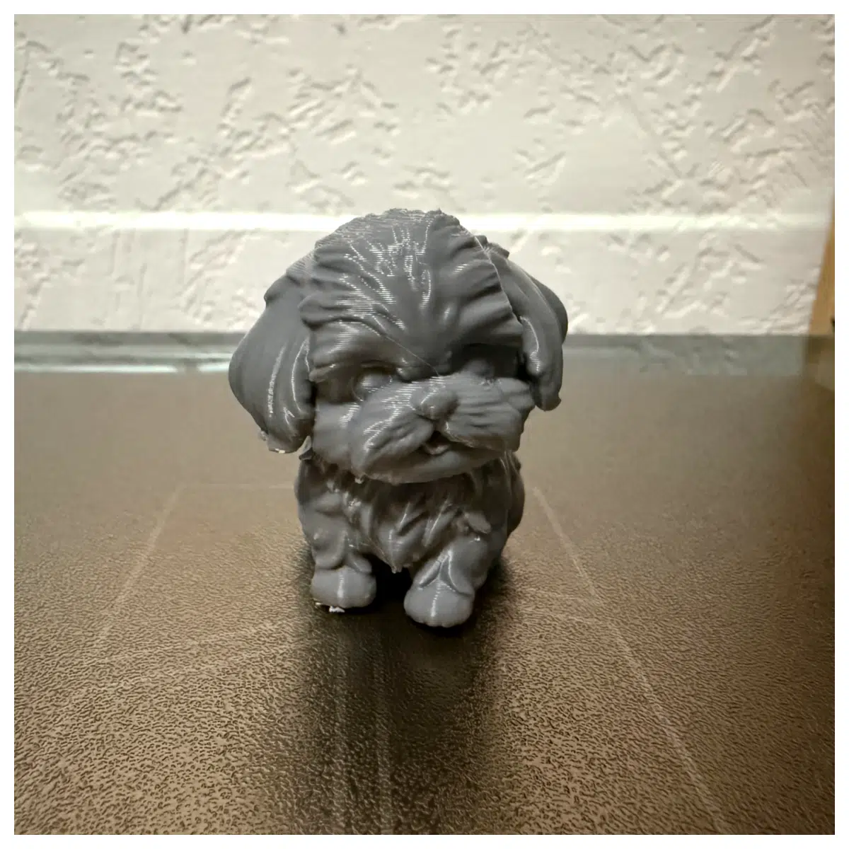 Adorable Xishi Dog Model 3D Printed Resin Statue Support DIY Pet Memorial Gift