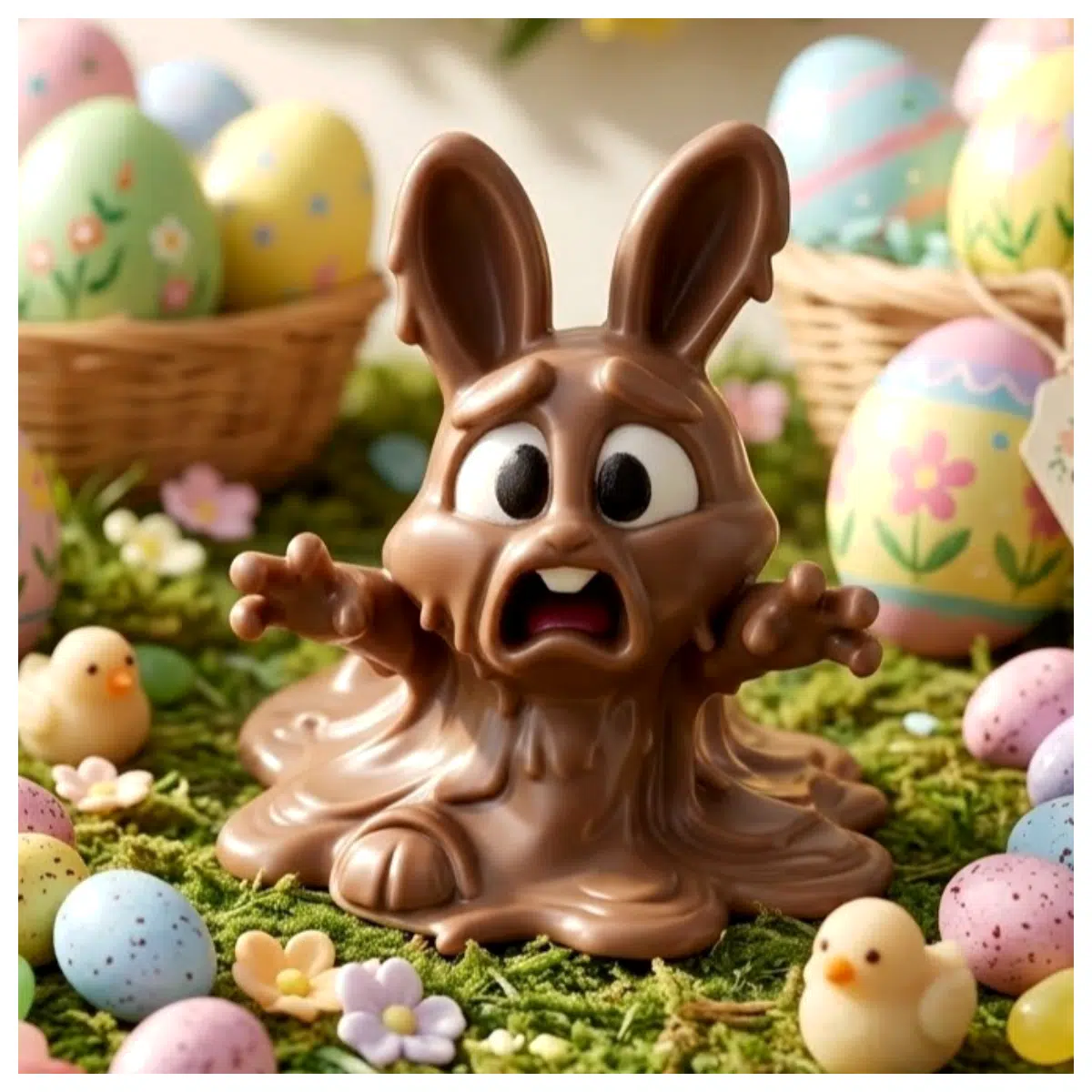 Melting Chocolate Rabbit Toy Gift Cute Cartoon Animal Plush Birthday Party Decoration Educational Puzzle Figure