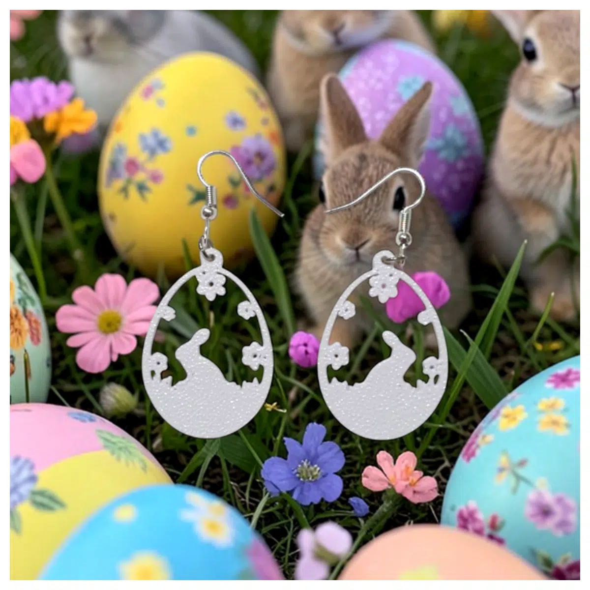 Easter Bunny Earrings Festive Decoration Christmas Gift Easter Jewelry Bunny Studs Elegant Fashion