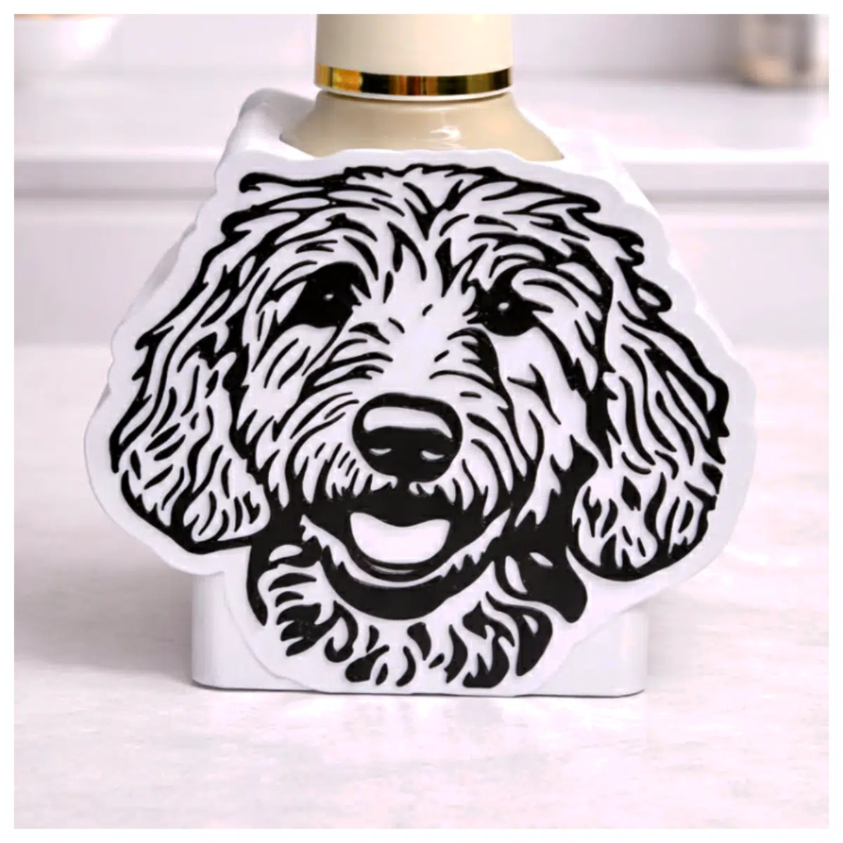 Golden Retriever BBW Hand Soap Holder Pet Stand Bathroom Shelf Dog House Accessories Pet Supplies Space Saving