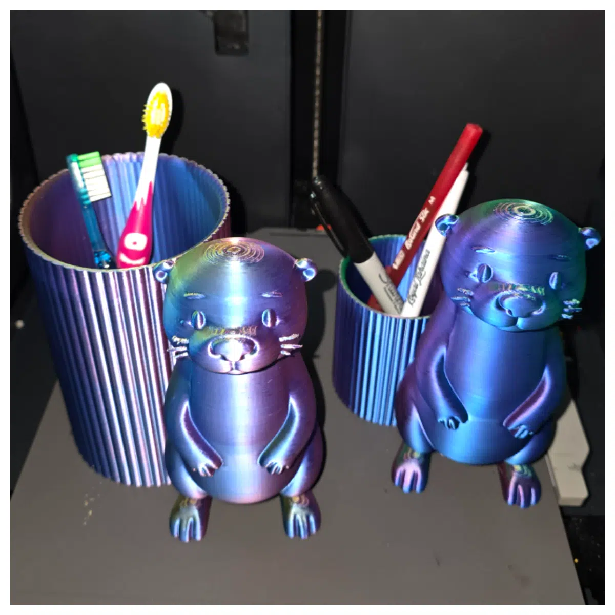 cute otter desk accessories for home office adorable animal figurine decor stress relief desktop toy coworkers