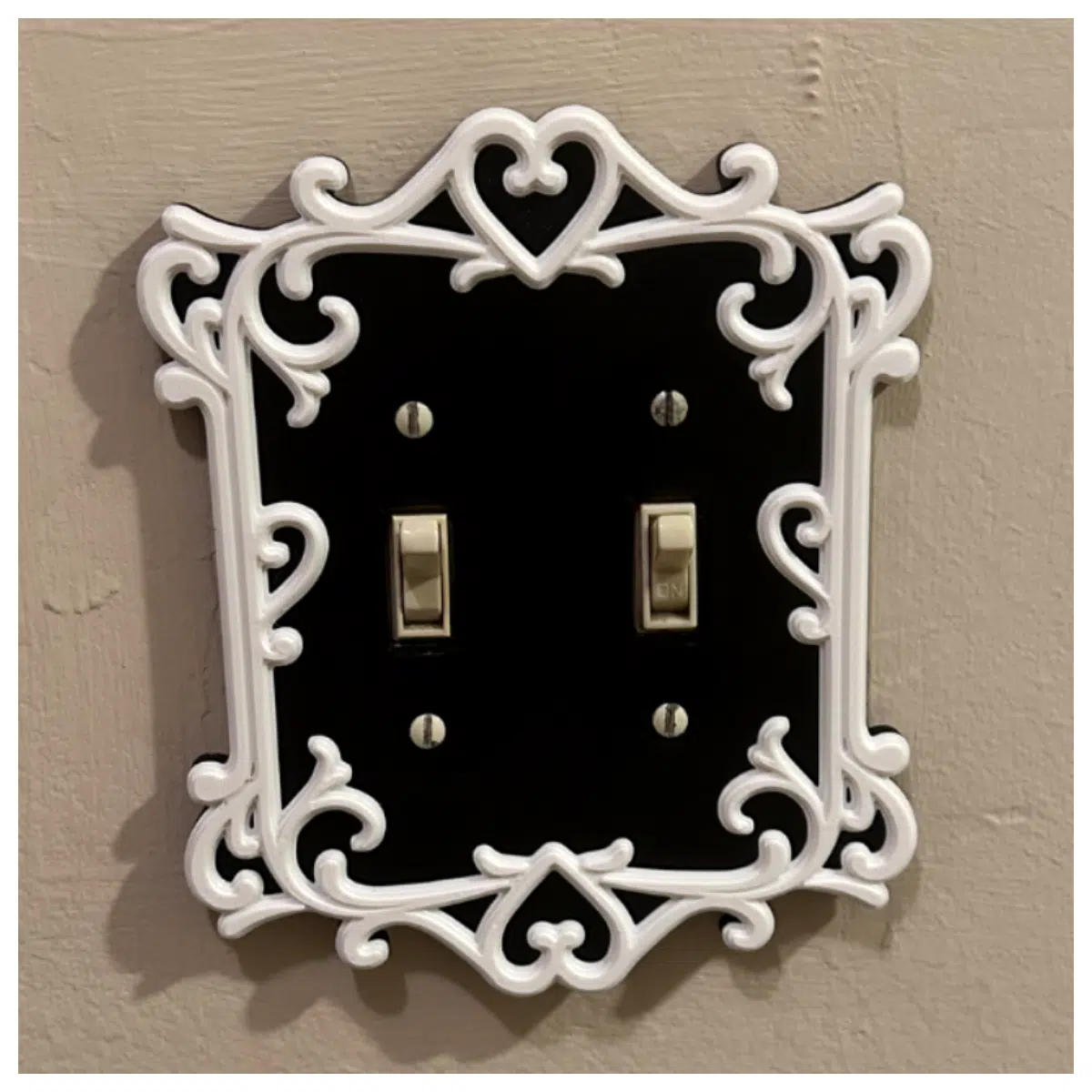 Victorian Double Switch Plate Cover Flip Up Design Decorative Cover Electrical Switch Panel Overlay Flip Up Decoration Accessory