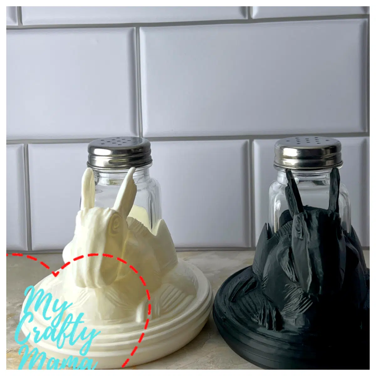 Square Salt Pepper Spice Rack Basket Rabbit Decor Kitchen Table Accent Seasoning Holder
