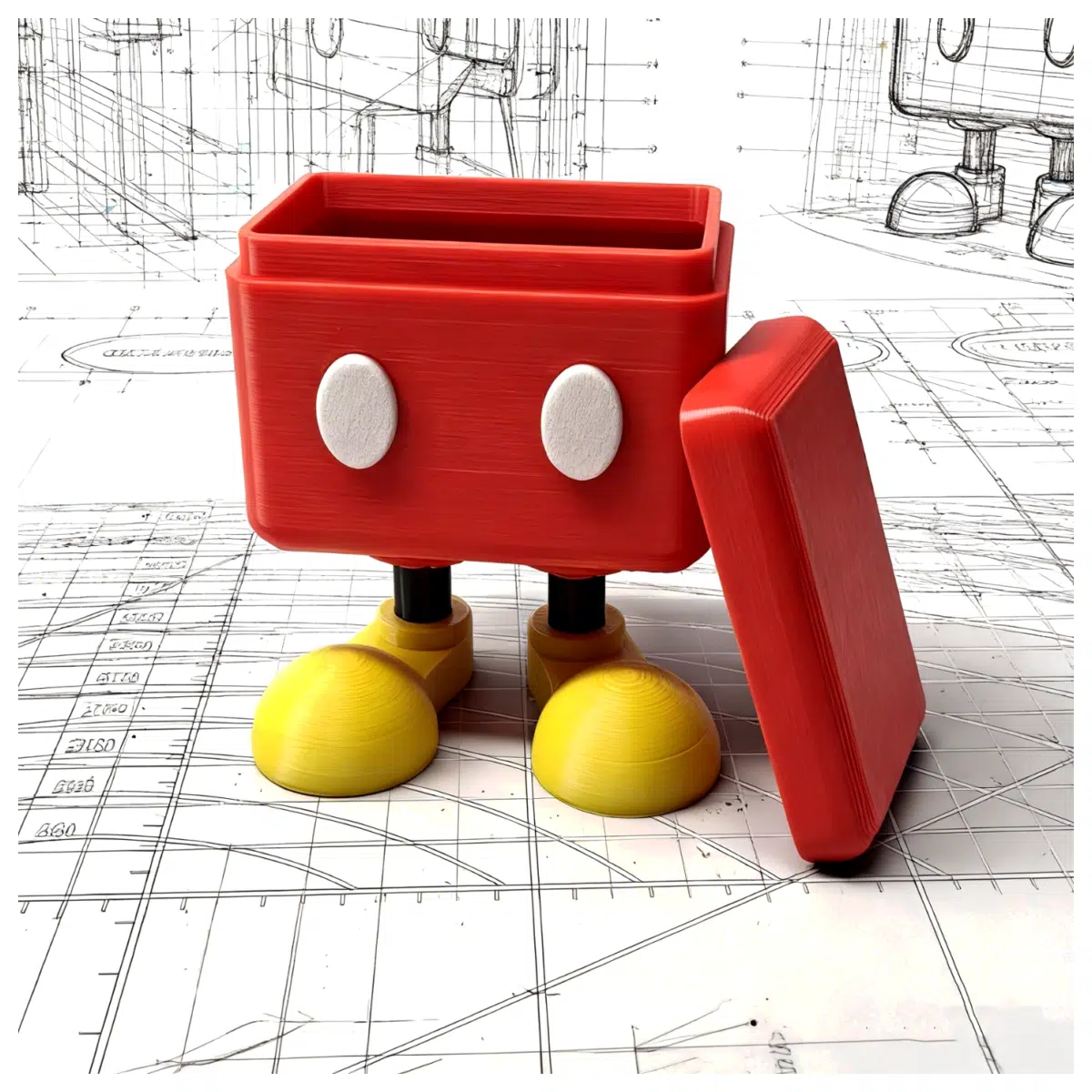 Cartoon Character Storage Box with Lid Kids Toy Organizer Cute Cartoon Storage Box Home Storage Essential