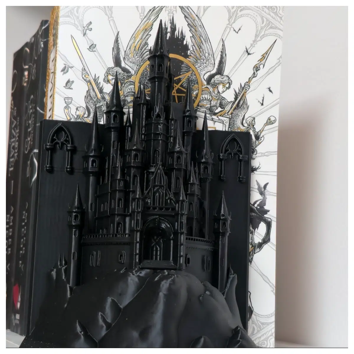 Fantasy Gothic Castle Bookends Shelves Decorative Bookcase Home Book Shelf Gothic Style Shelf Reading Shelf Bookstore Shelving