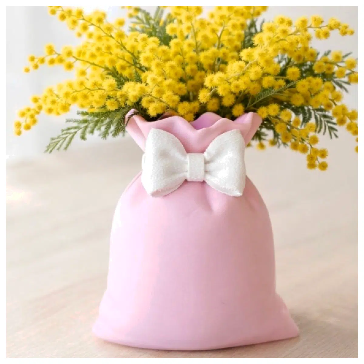 Bow Decorated Vase Creative Home Flower Arrangement Container Floral Display Wedding Decor Floral Accessories