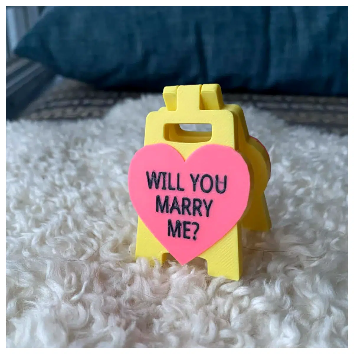 marriage proposal folding sign card stand holder for engagement ring box display prop romantic surprise gift accessory