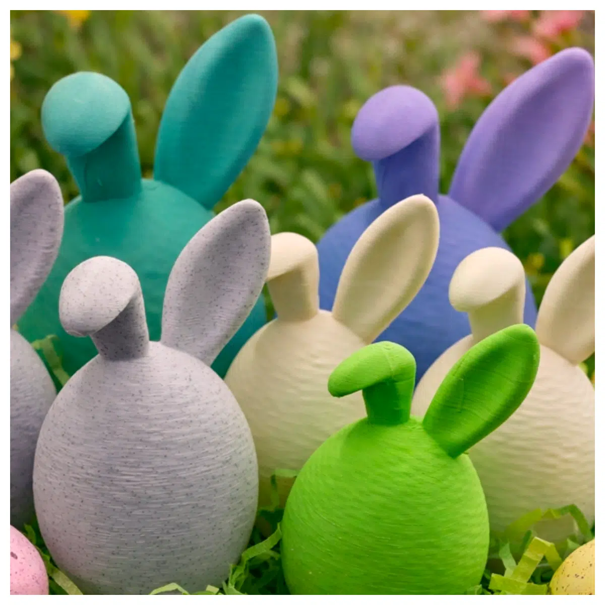 rabbit egg toy bunny figurine easter decoration prop ceramic statue collectible animal silicone doll ornament