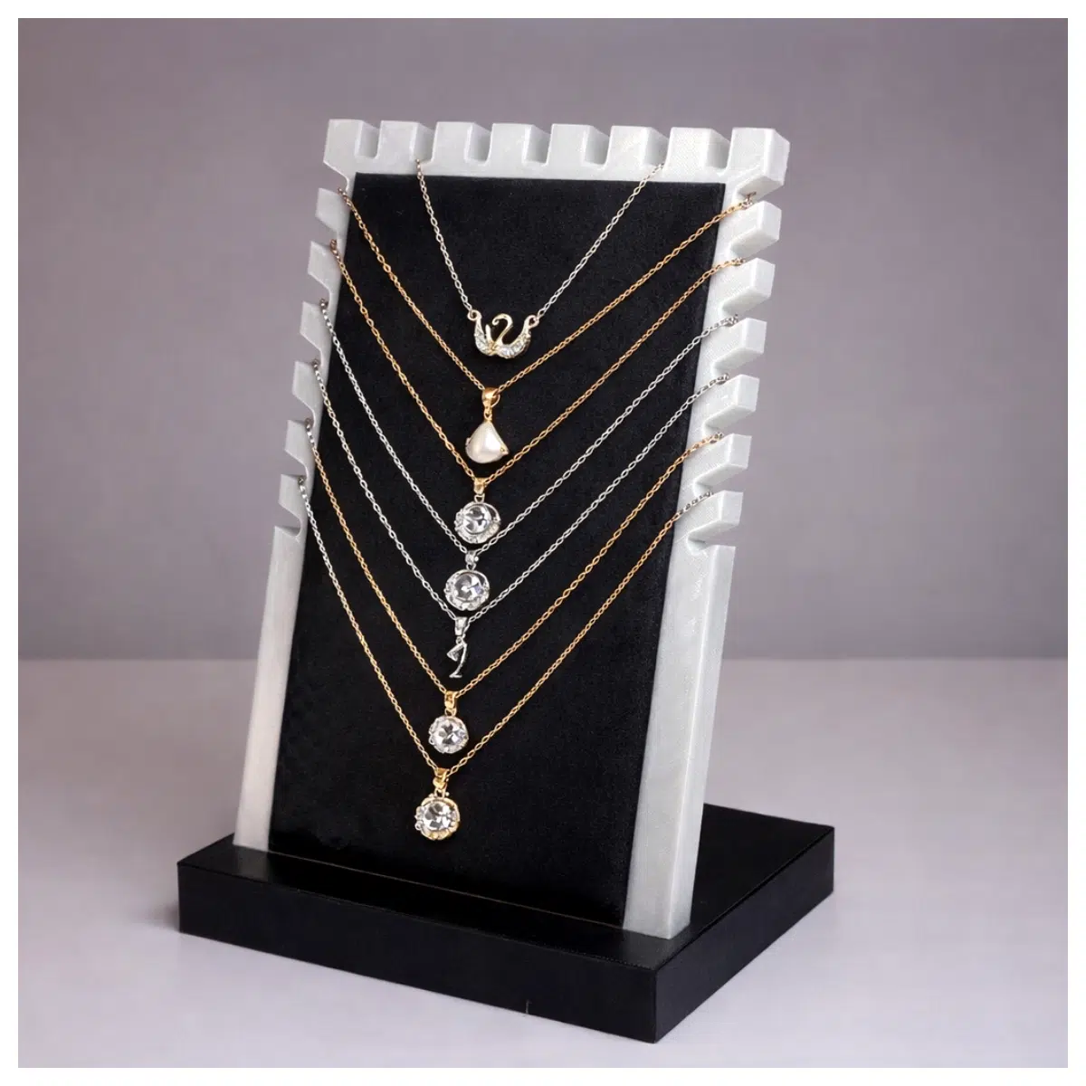 Necklace Display Stand Long Length Jewelry Display Rack Shelf Hanging Wall Desktop Window Showcase