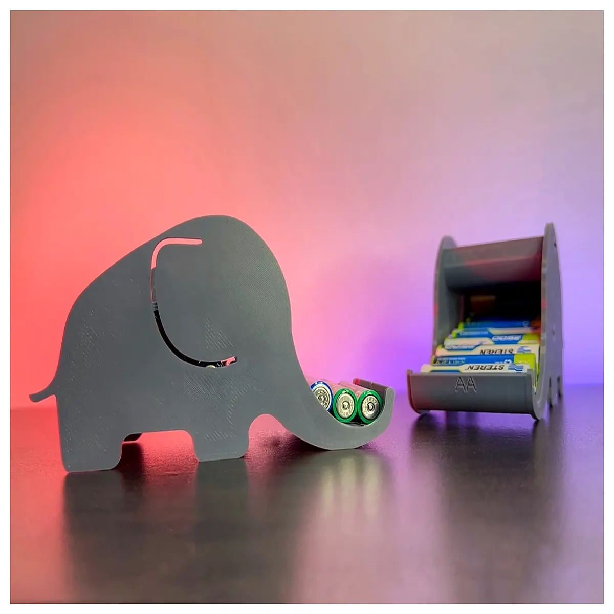 cute elephant battery dispenser holder for aa aaa alkaline batteries storage box organizer desktop accessory