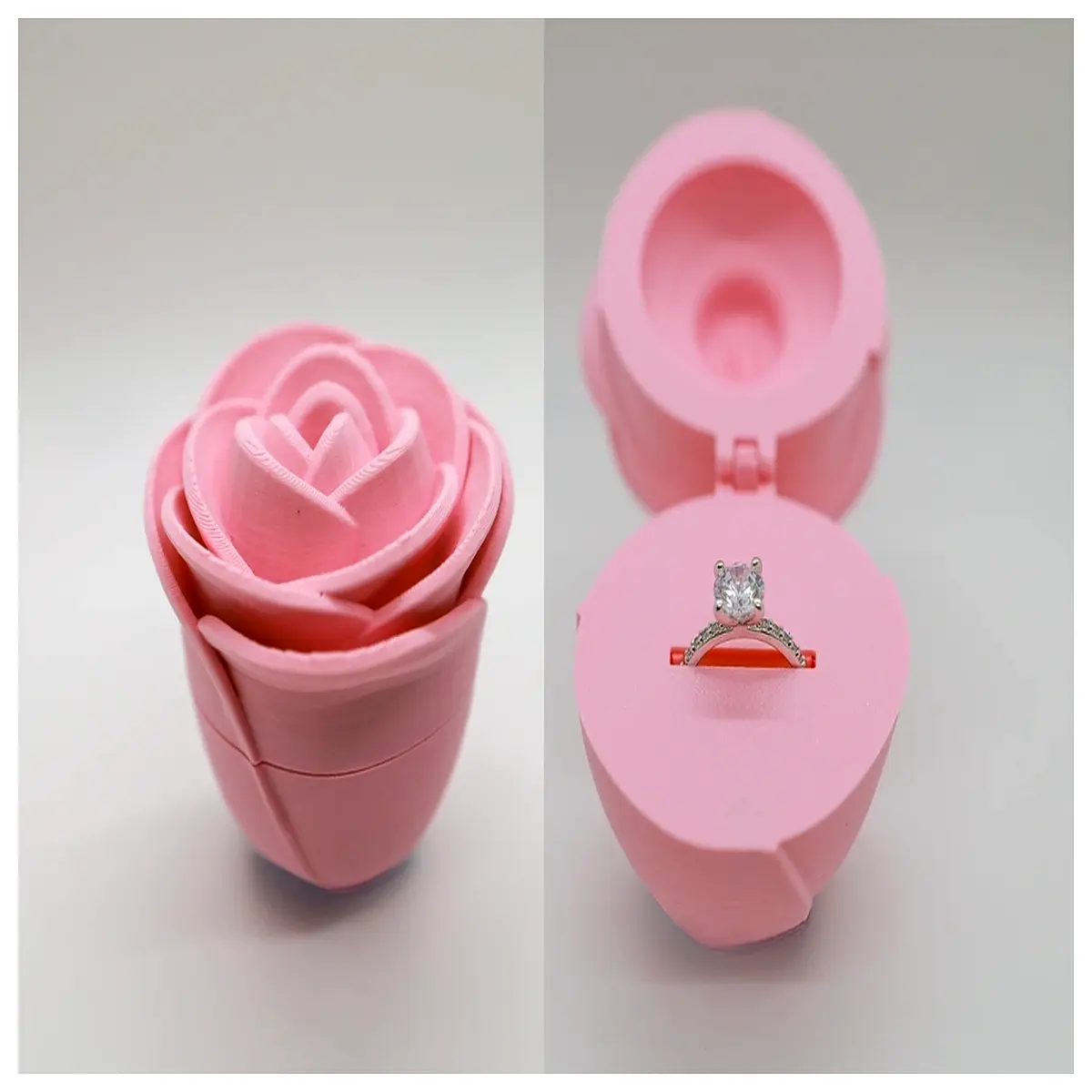 Rose Ring Box Set Gift Box Molded Wedding Party Box Rose Flower Box Elegant Packaging