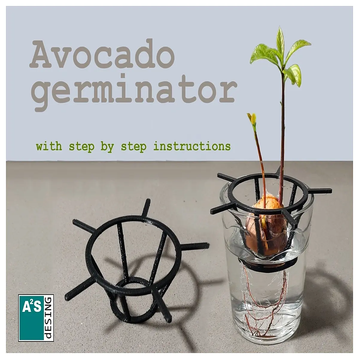 avocado sprouter home hydroponic growing system seeds for indoor gardening kitchen countertop planter