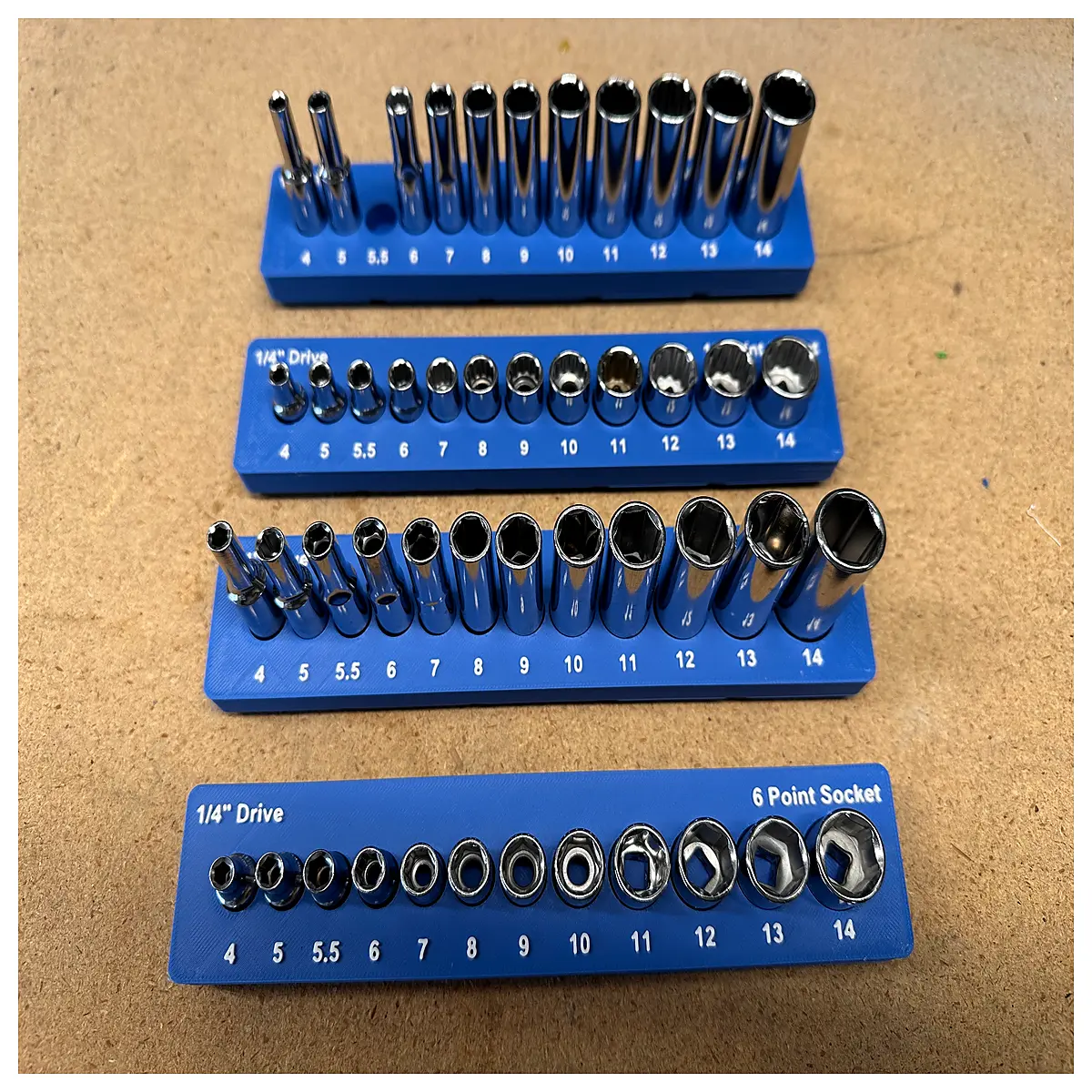 Gridfinity Socket Organizer Metric 14mm Drive Fastening Tool Storage DIY Workbench Accessories Precision Tool Organization