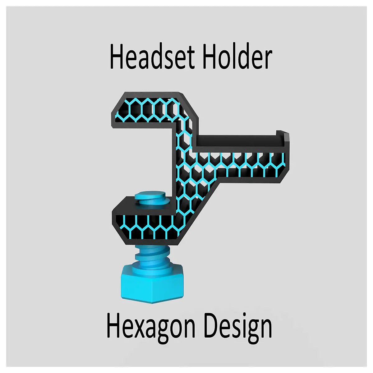 hexagonal headphone organizer desk accessory for gaming setup cable management