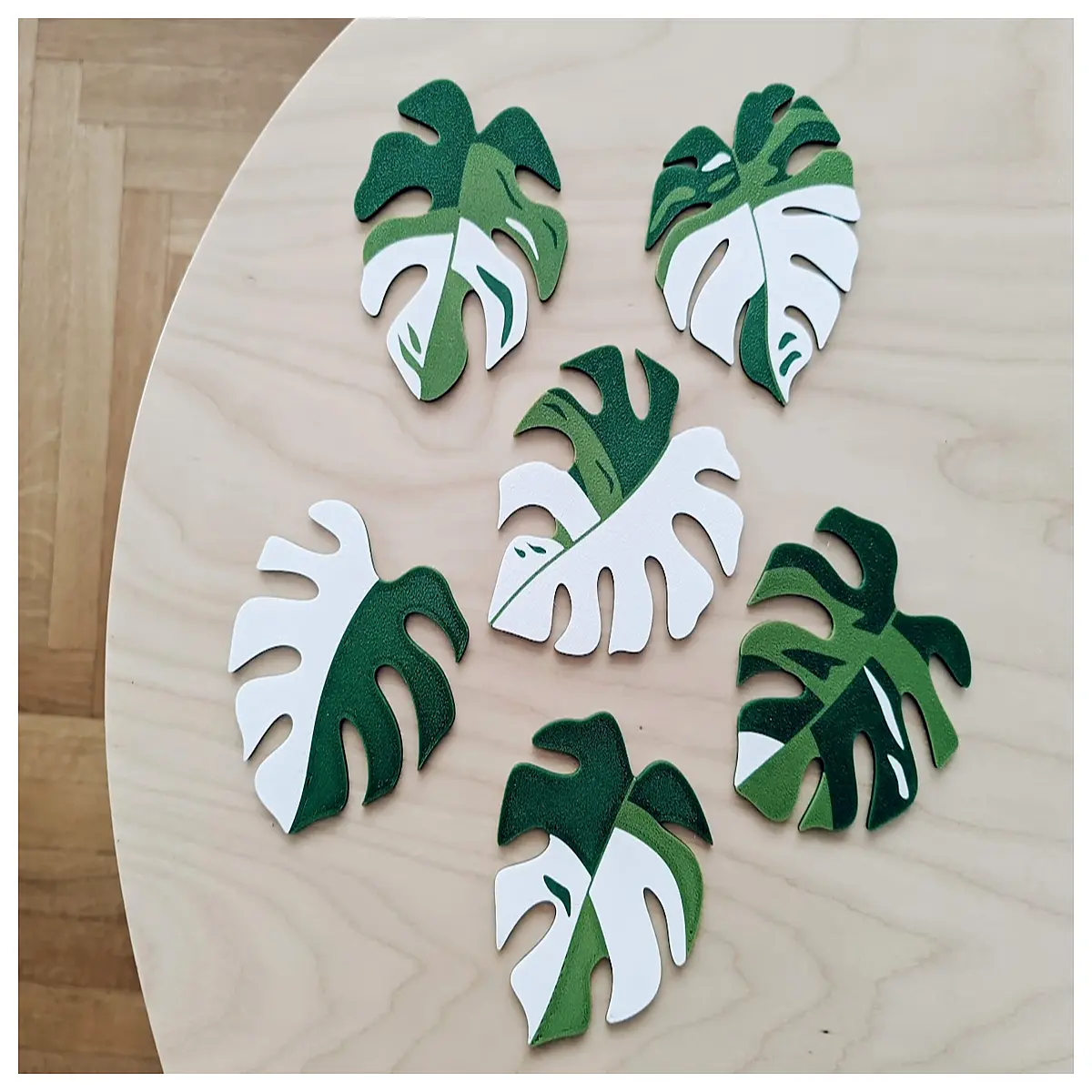 monstera thai constellation coaster marble effect resin home decor tropical plant aesthetic table mat for coffee cups
