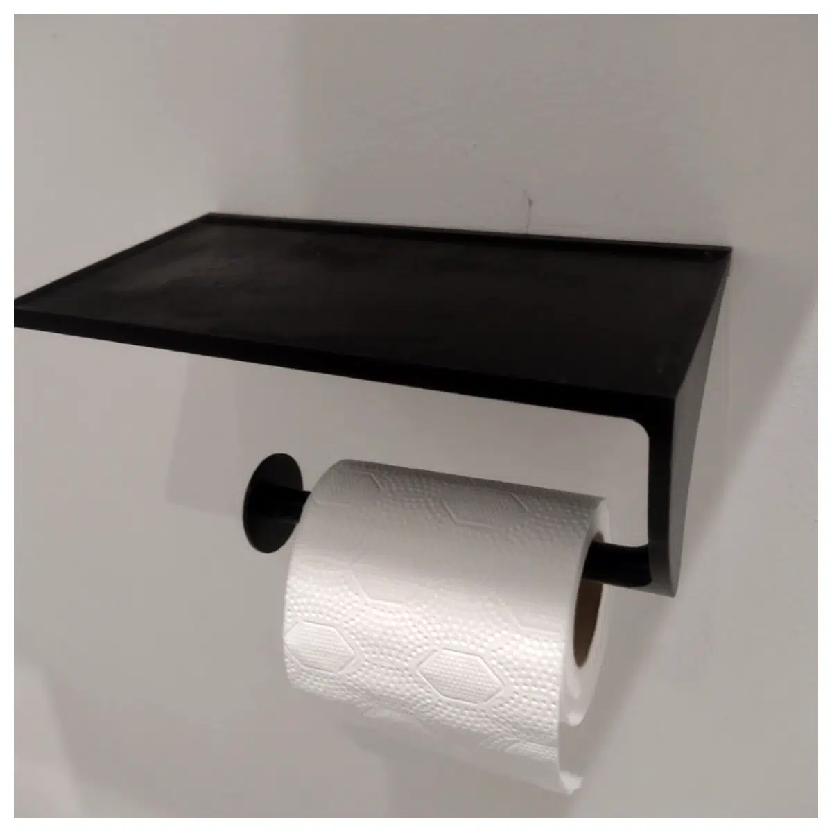 Toilet Paper Holder with Shelf Phone Stand Bathroom Organizer Shelf for Accessories Storage Solutions