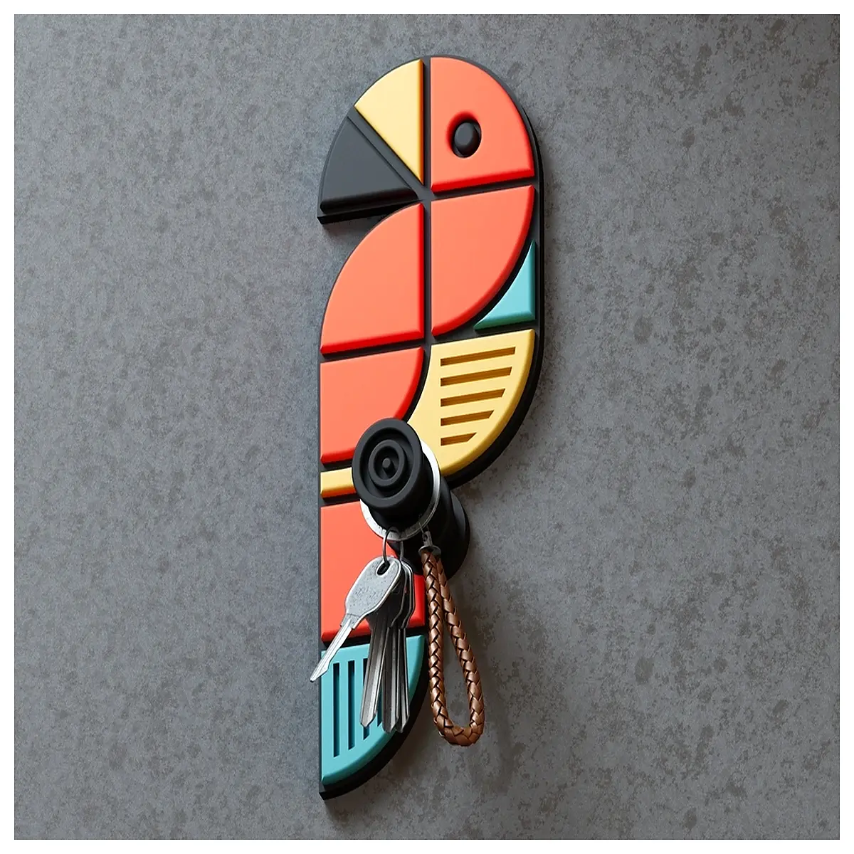 wall mounted key holder bird design entryway organizer metal hook for keys mail