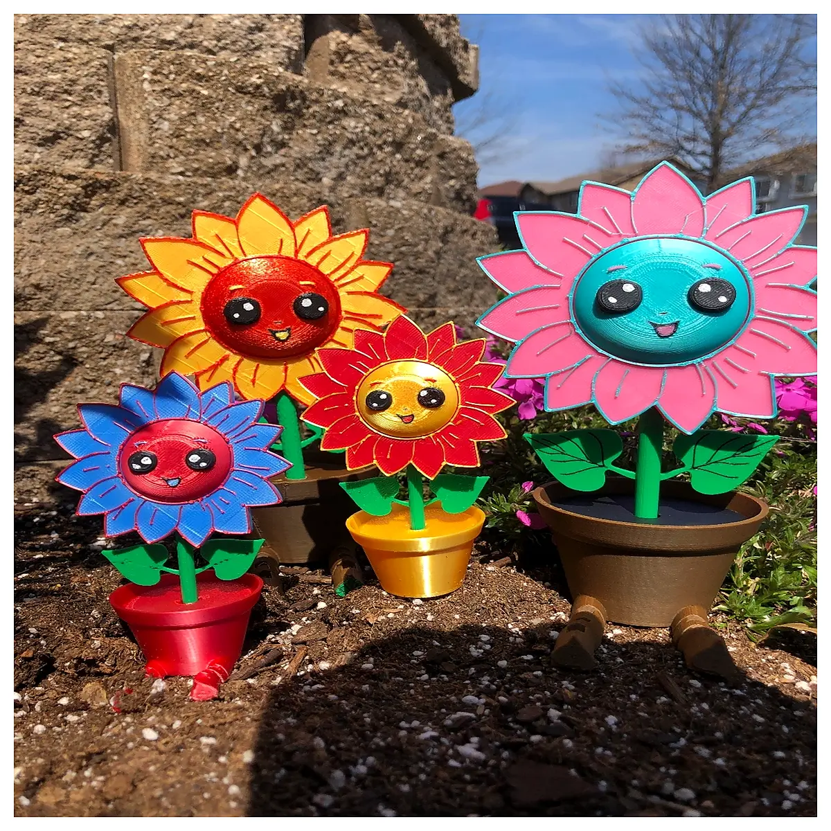 Moving Sunflower Decoration Realistic Flower Ornament Desktop Small Pot Cute Cartoon Sunflower Bouquet Gift Idea