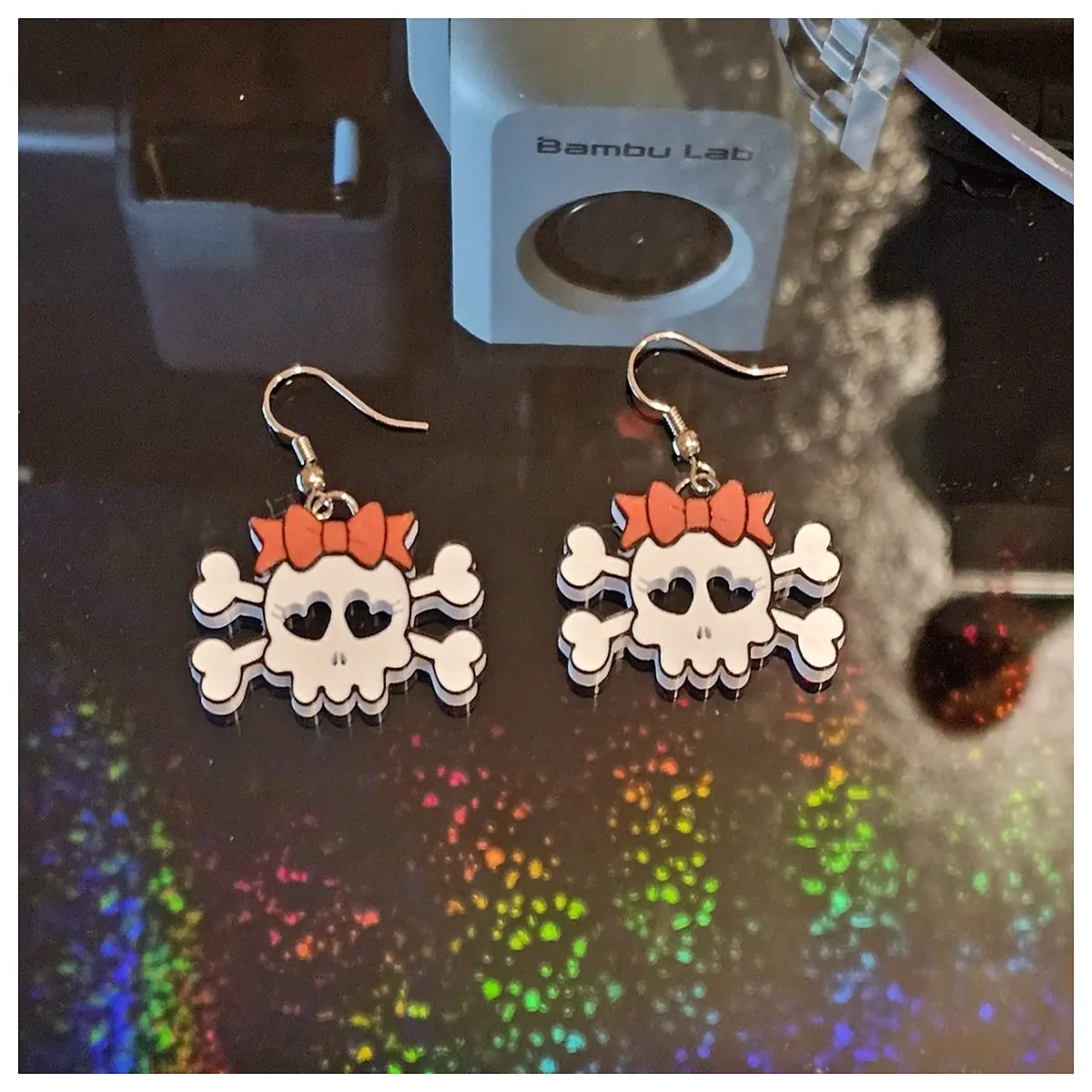 Cute Skeleton Earrings for Girls Teenagers Black White Hip Hop Accessories Skull Stud Earrings Her