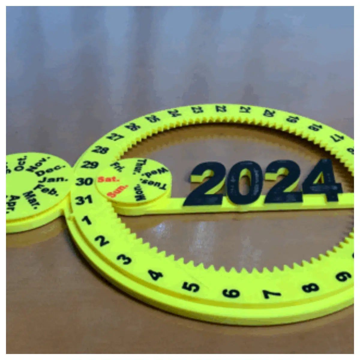 2024 desk calendar with moving gears mechanical style office planner novelty men and women educational science toy