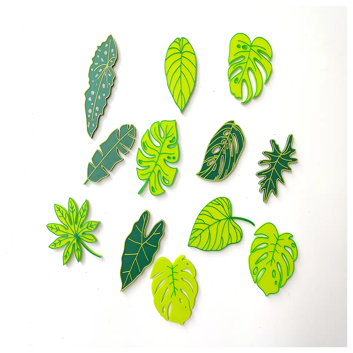 whimsical botanical fridge magnets for kitchen decor vibrant exotic leaf magnetic stickers for kids learning alphabet and notes