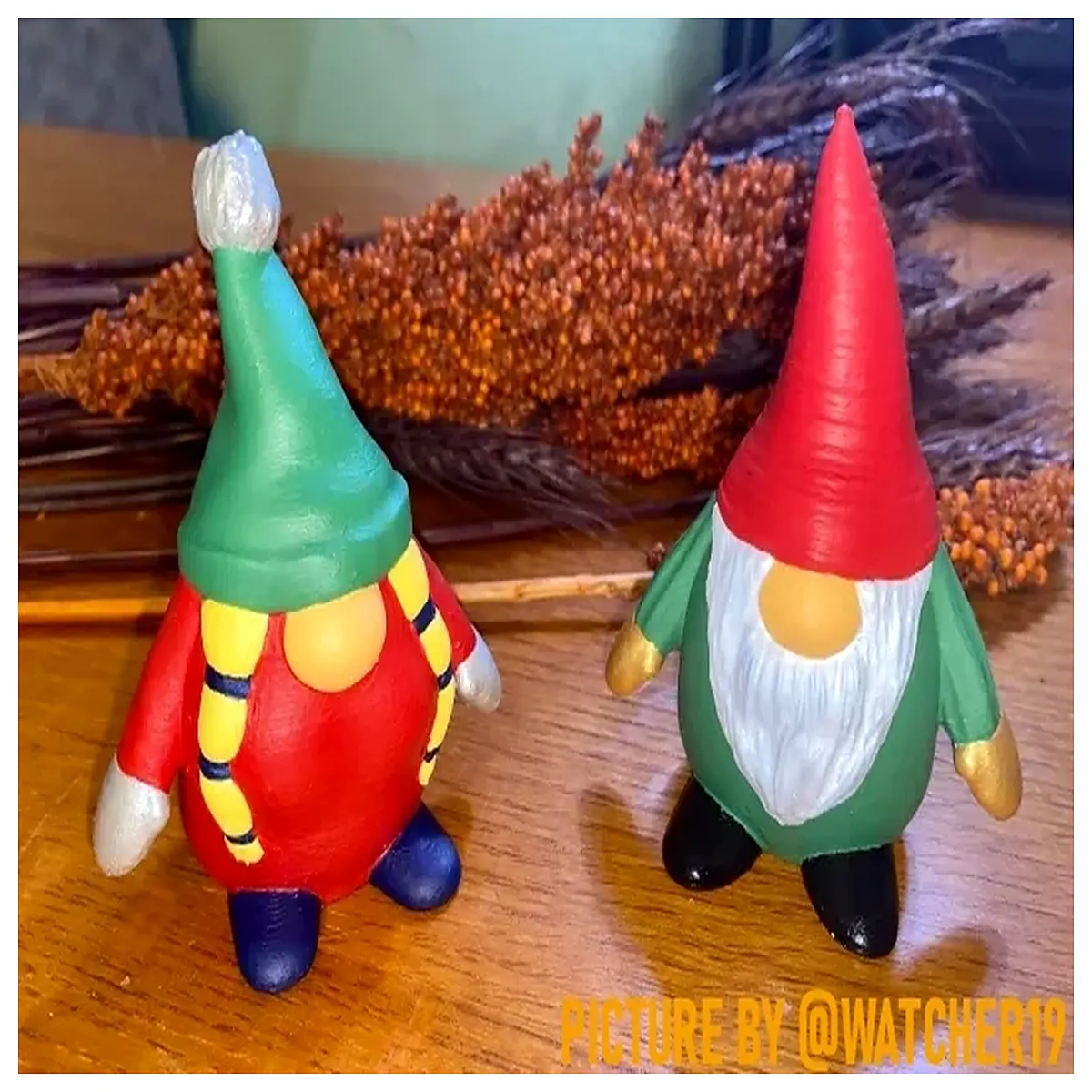 scandinavian christmas gnome couple decor nordic holiday elf figurine set for mantel shelf table centerpiece