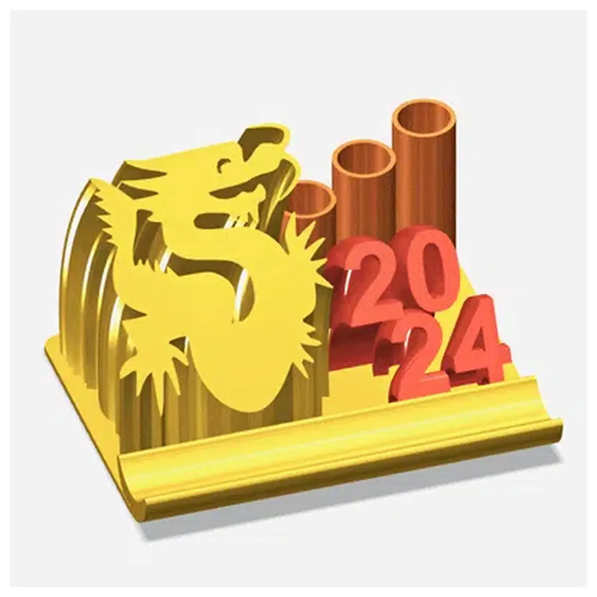 Phone Holder Stand Pen Organizer Multi Function Card Holder Creative Portable Dragon Year Commemorative Gift Phone Accessories Stand Stand Stand