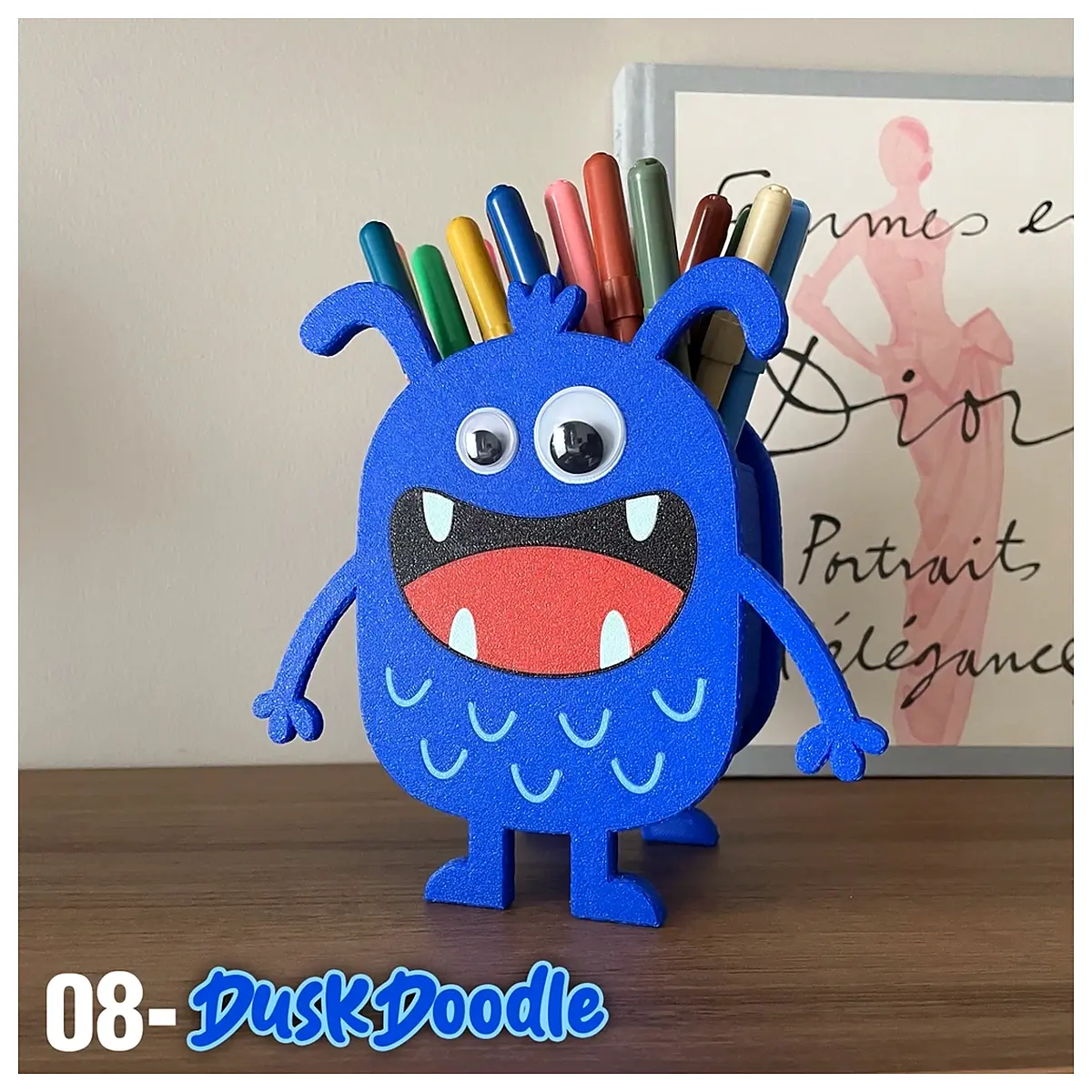 Pen Holder Twilight Graffiti Style Creative Student Portable Pencil Case Drawing Tool Organizer 08