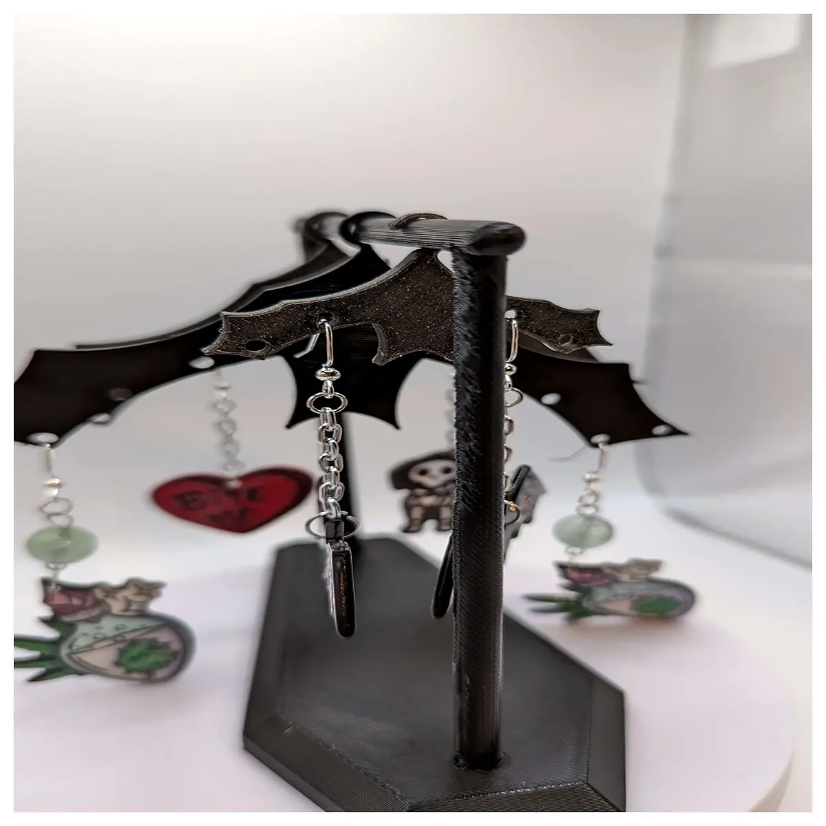 Coffin Bats Earring Stand Jewelry Display Rack Earring Organizer Accessory Holder Display Stand