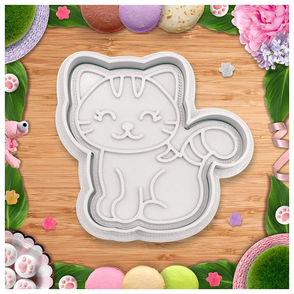 Cute Sitting Cat Cookie Stamp Cat Cookie Making Tool Baking Supplies DIY Cookie Stamps Cartoon Stamp
