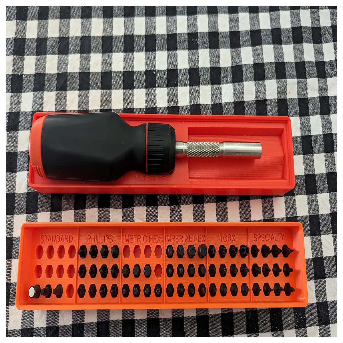 gridfinity mod ltt screwdriver bit organizer box magnetic storage container for precision tools
