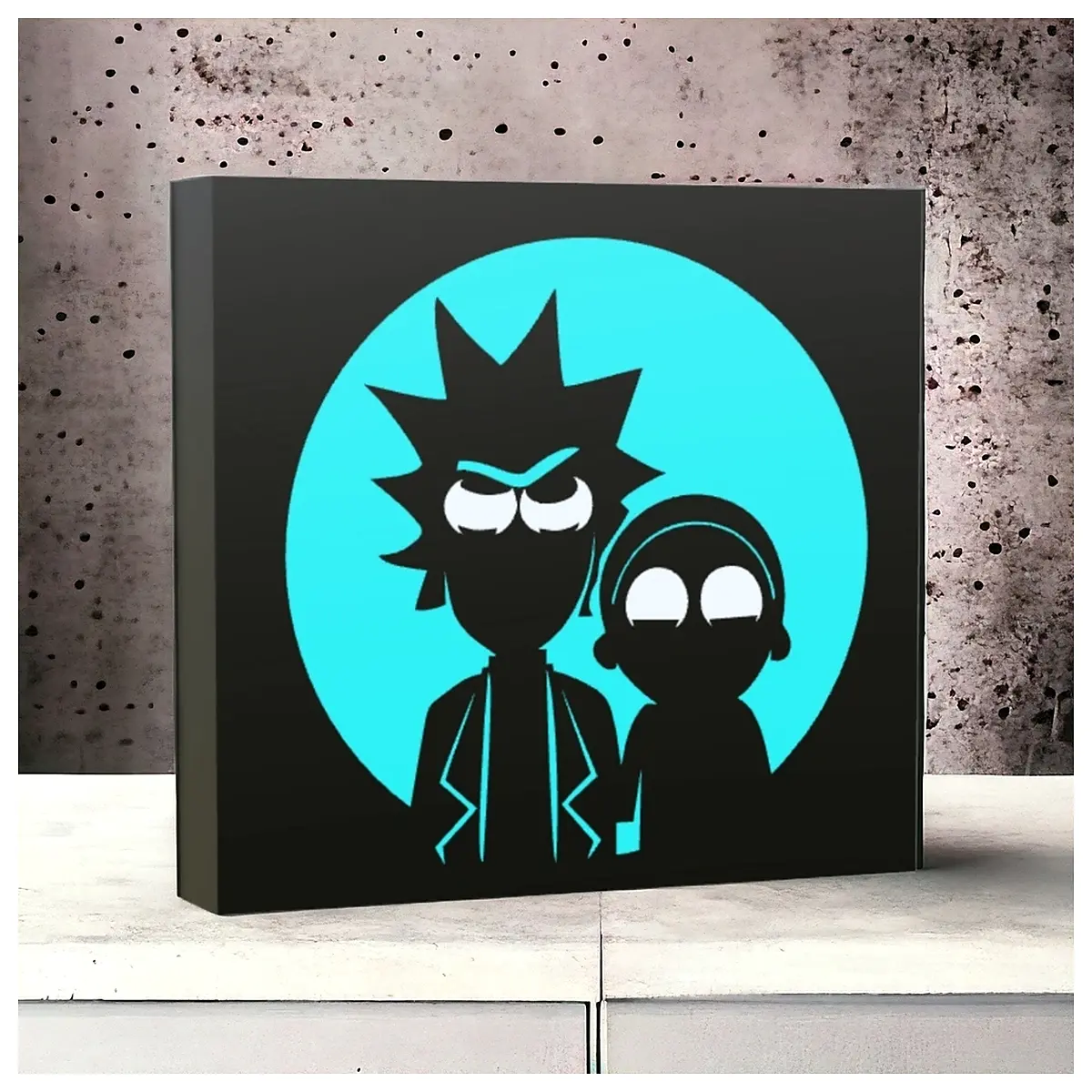 rick and neon box sign wall decor for gaming room sci fi tv series birthday fans