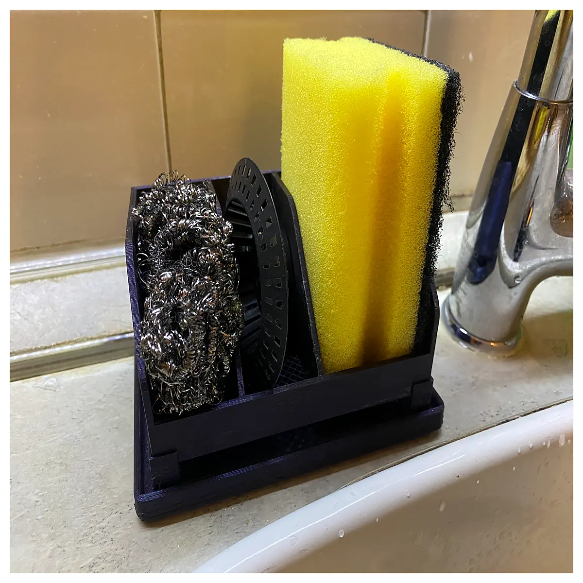sponge holder sink organizer rack dispenser for kitchen bathroom countertop storage