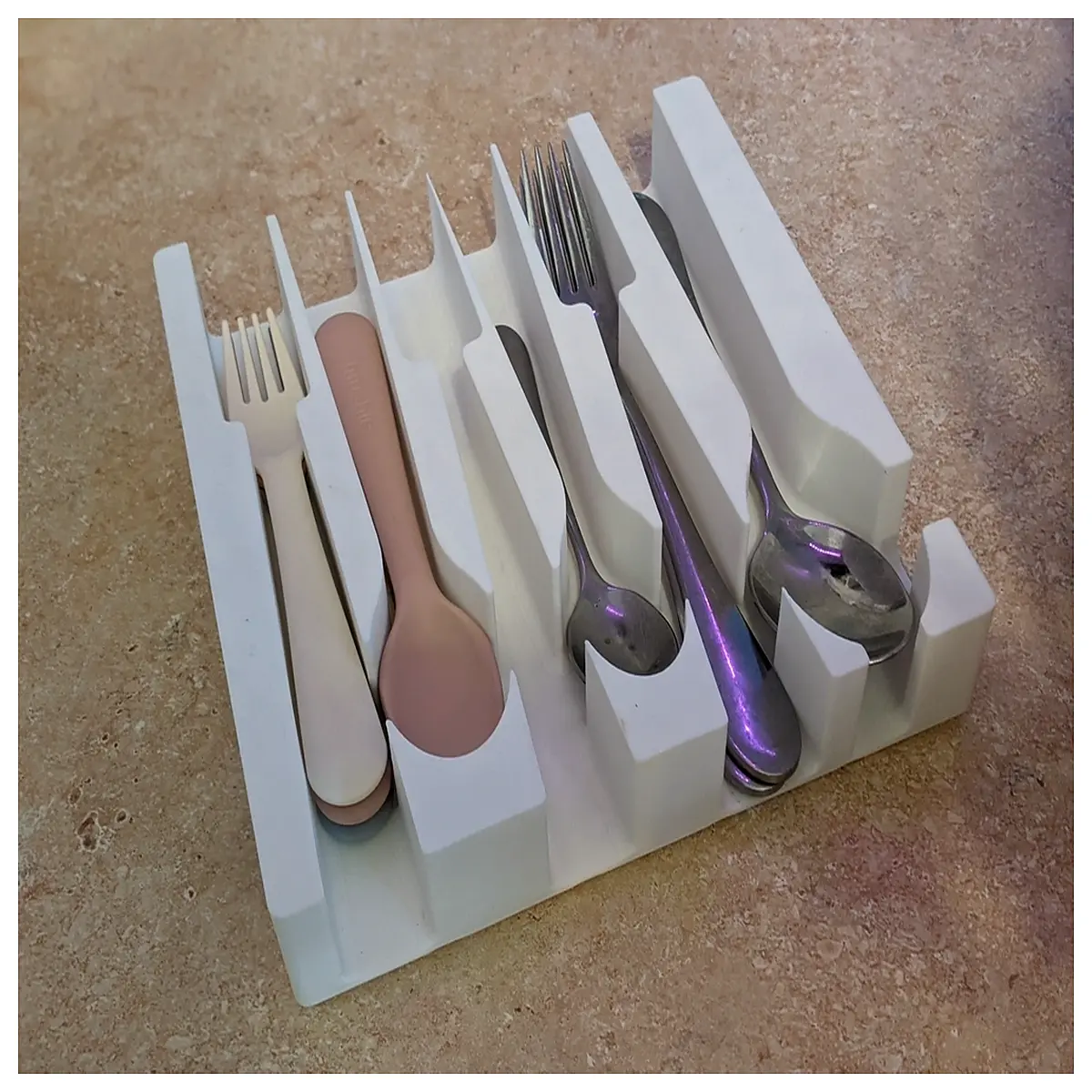Gridfinity Cutlery Organizer Kitchen Desk Storage Box Bowl Spoon Fork Tool Set Accessories Tabletop Organizer