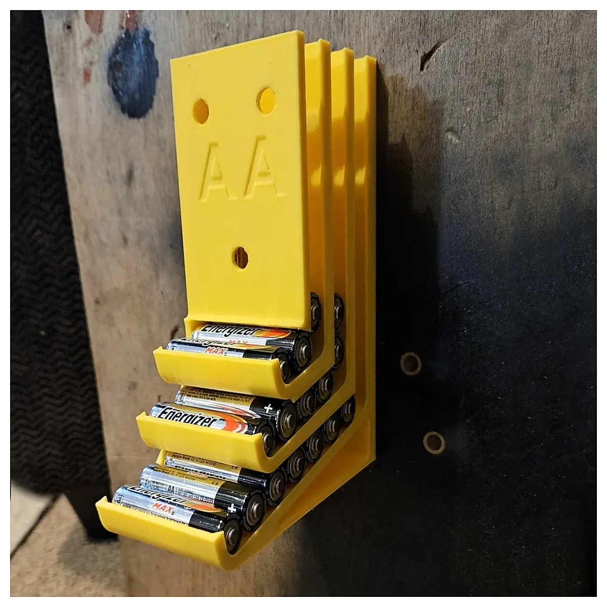 Wall Mounted AA Battery Dispenser Holder Organizer Easy Wall Storage for Batteries Multi Use Wall Installation