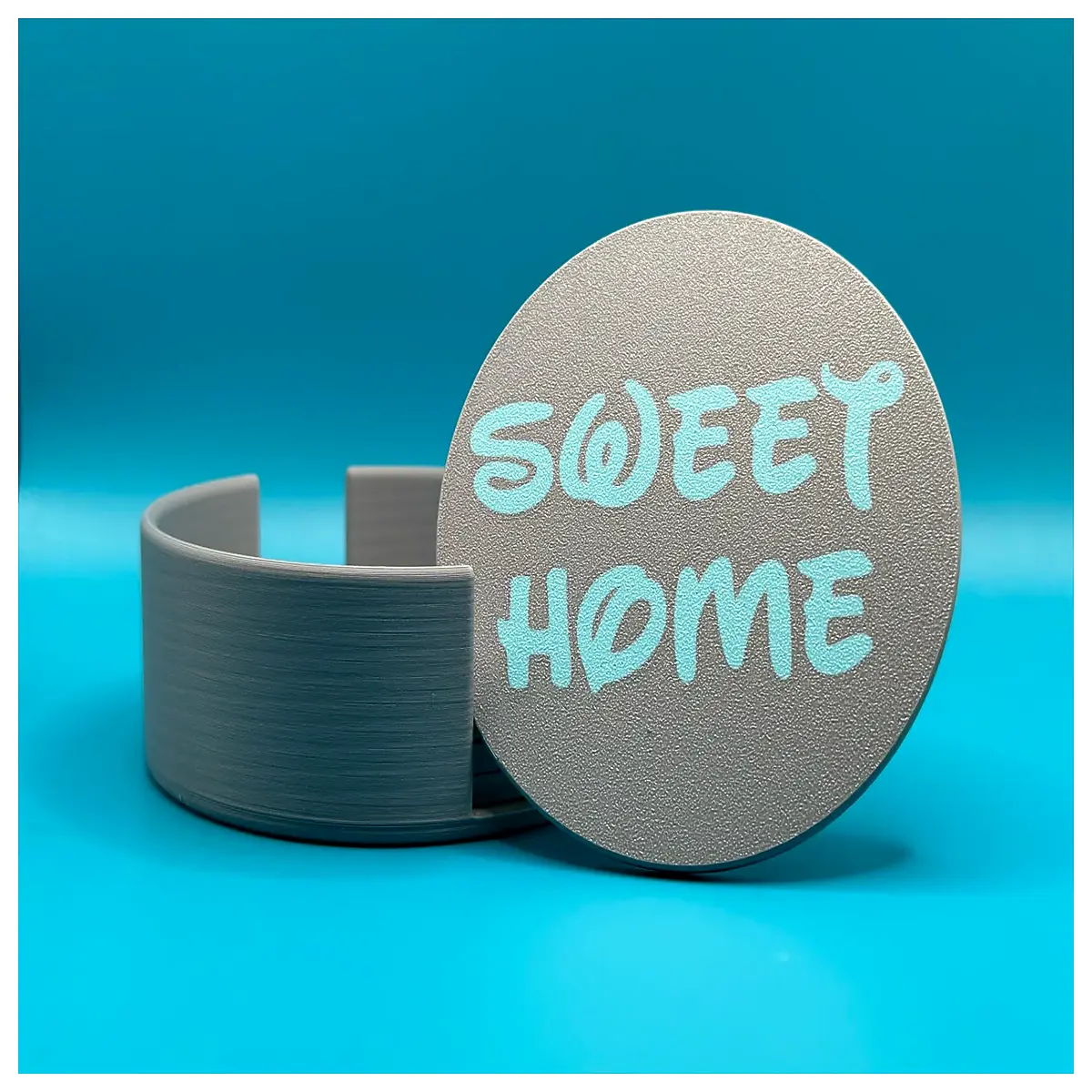 cute sweet home coaster set with tray decorative drink mats for coffee table waterproof absorbent stone coasters for kitchen bar