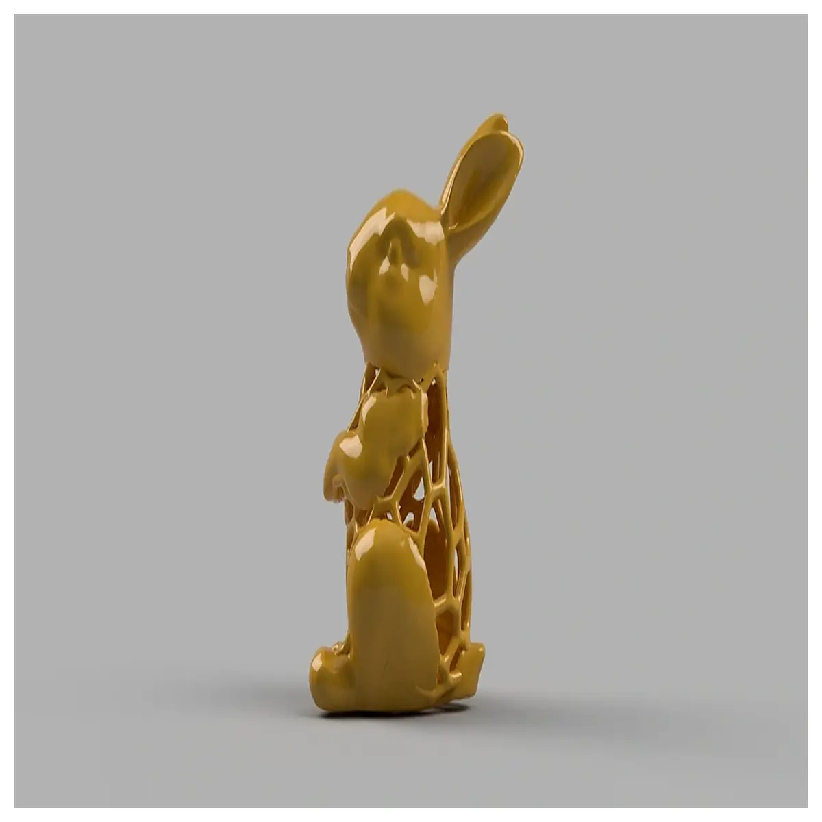 easter bunny voronoi v2 print stl file low poly rabbit sculpture modern geometric home decor spring holiday gift idea
