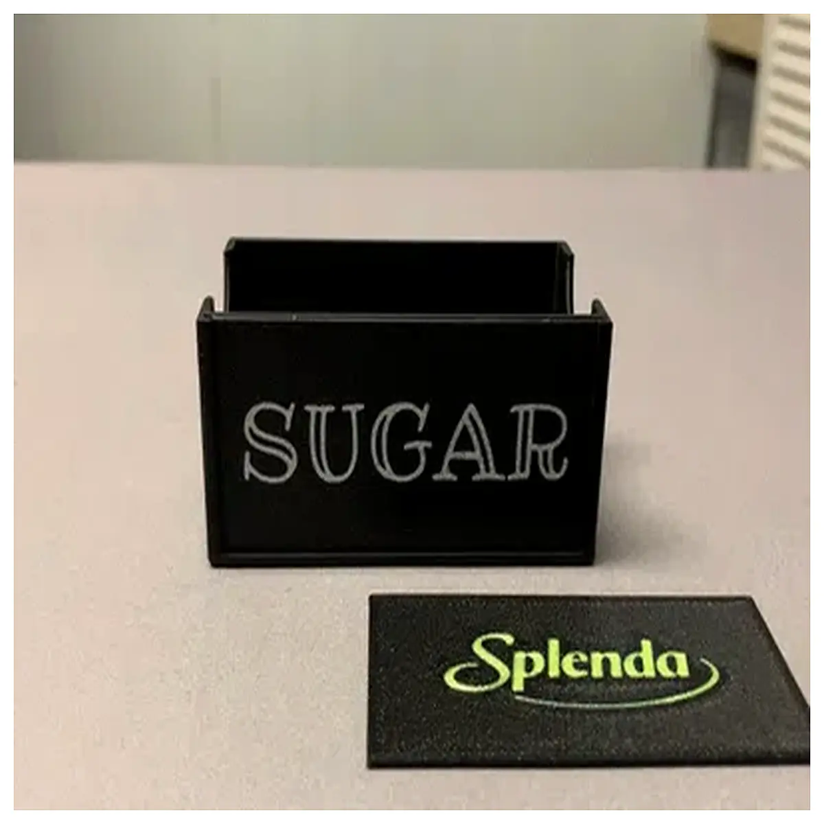 Sweetener Container Shelf Splenda Packaging Box Interchangeable Labels Removable Storage Kitchen Organizer Sugar Packet Holder