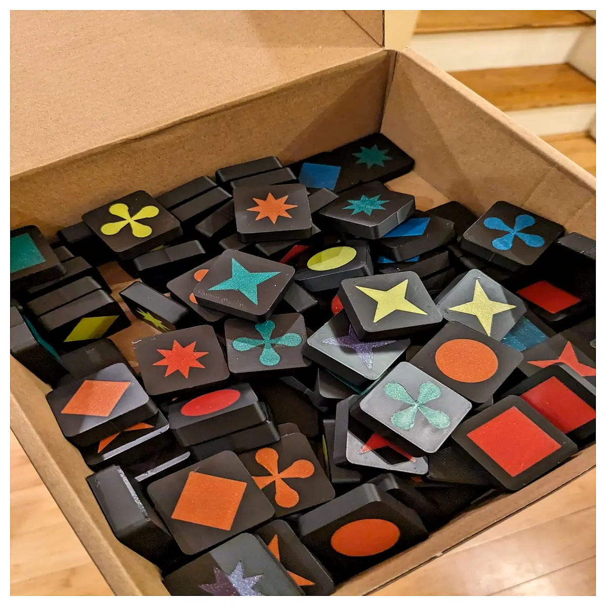 Angled Base Qwirkle Tiles Game Accessories Puzzle Toys Kids Learning Family Games Board Games Puzzles Decorations