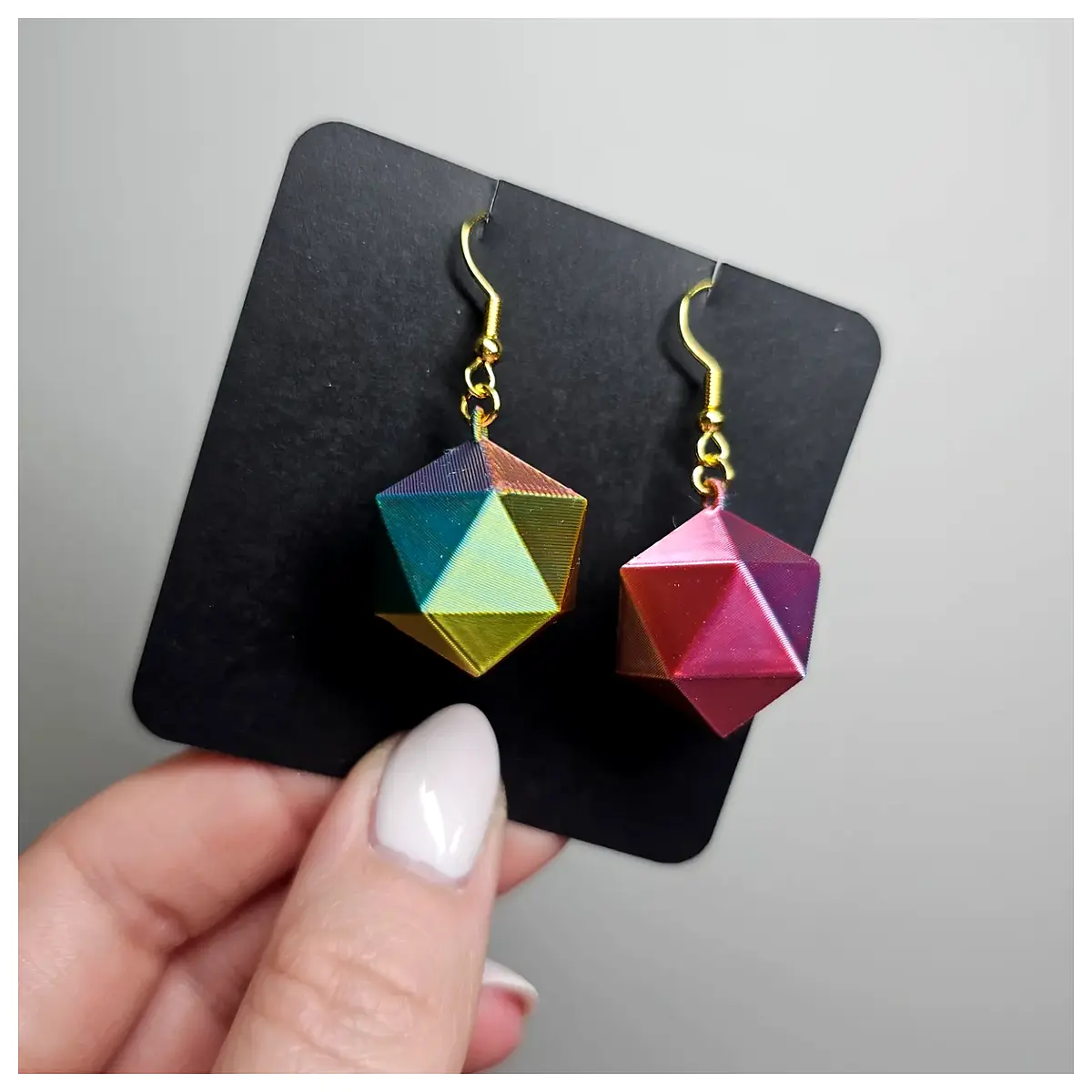 Dodecahedron Icosahedron Earrings Geometric Polyhedron Earrings Design Elegant Women Fashion Jewelry