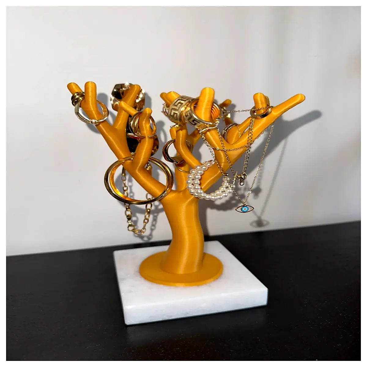 wooden jewelry organizer tree for necklaces rings earrings storage box