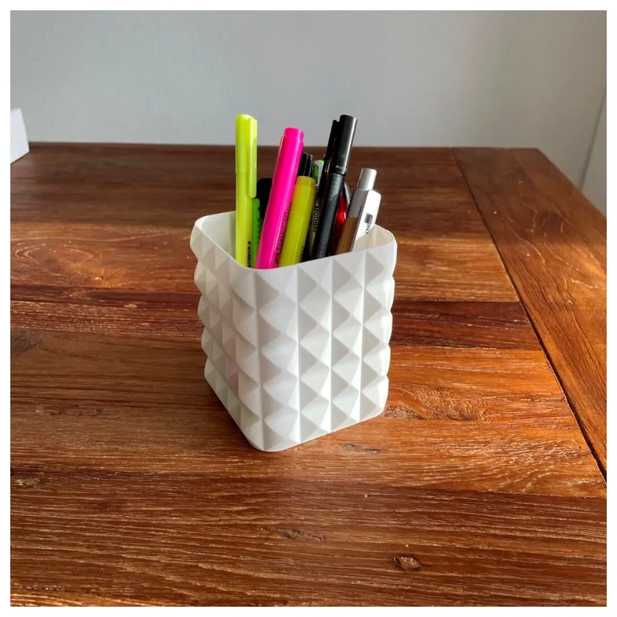 square vase style desk organizer pen holder for office supplies and home decor