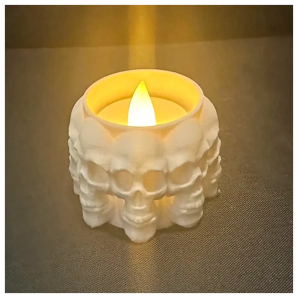 Gothic Skull Candle Holder Tea Decor Black Phantom Figurine Horror Atmosphere Home Decoration Skull Accessory