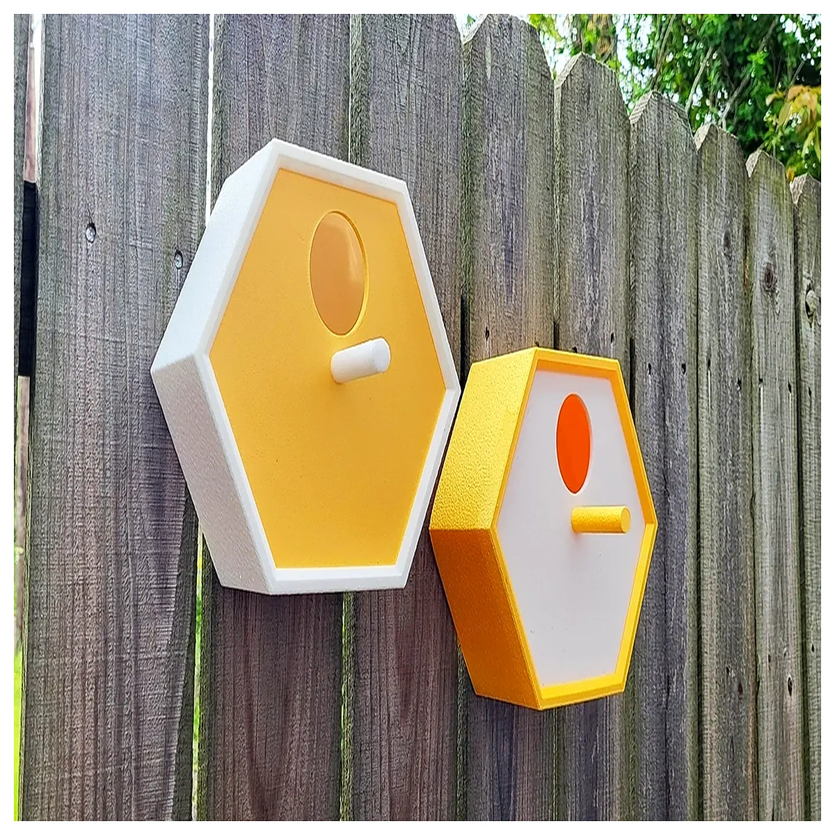 hexagon bird house outdoor garden natural wood nesting box for small birds decorative beehive feeder with perch