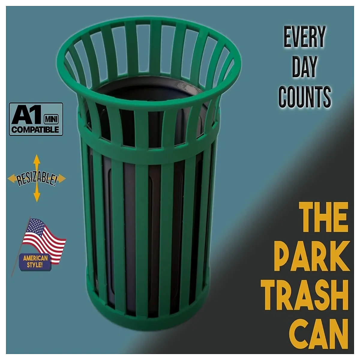 Park Trash Can Outdoor Portable Waste Bin Garden Yard Waste Receptacle Waste Collection Device