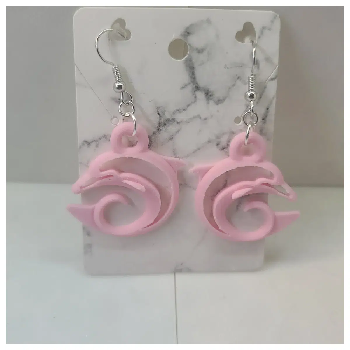 cute dolphin half moon earrings silver gold stud jewelry for women girls beach summer gift