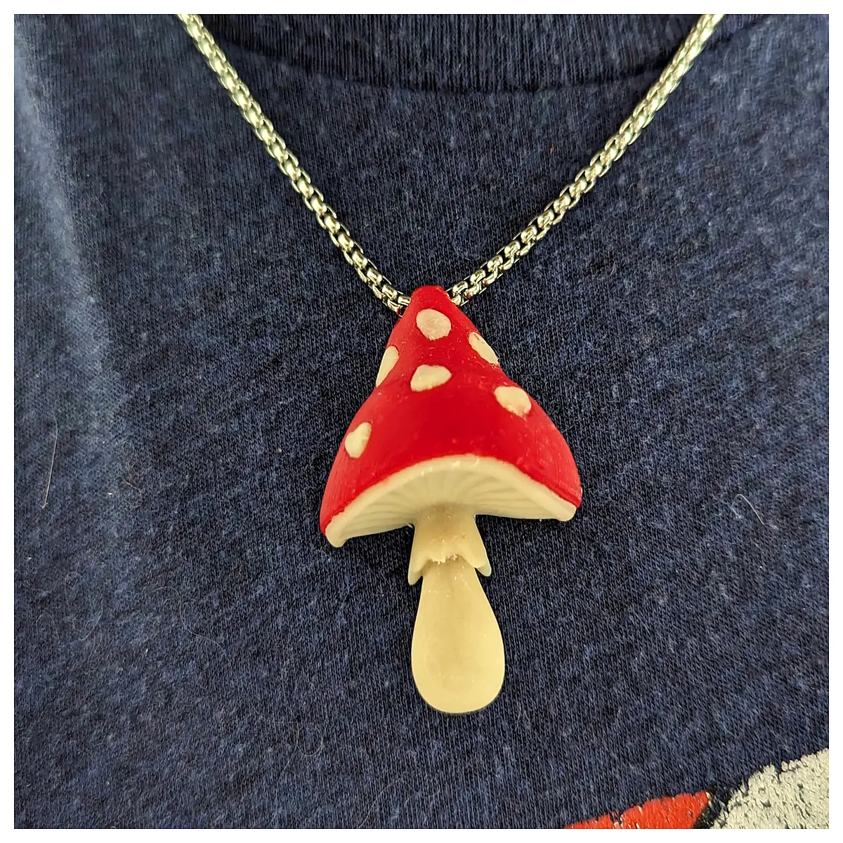 mushroom pendant necklace silver gold nature spirit charm boho jewelry her